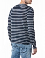 Striped Sweater Linen Grey/Blue